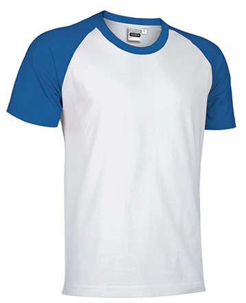Camiseta de manga corta bicolor Valento CAIMAN-Blanco-Azul Royal