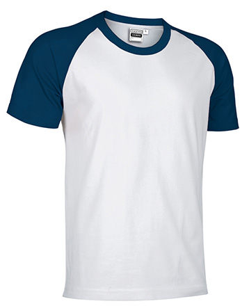 Camiseta de manga corta bicolor Valento CAIMAN-Blanco-Azul Marino Orión