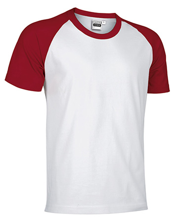 Camiseta de manga corta bicolor Valento CAIMAN-Blanco-Rojo Loto