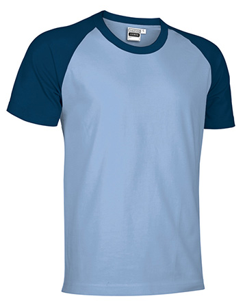 Camiseta de manga corta bicolor Valento CAIMAN-Azul Celeste-Azul Marino Orión