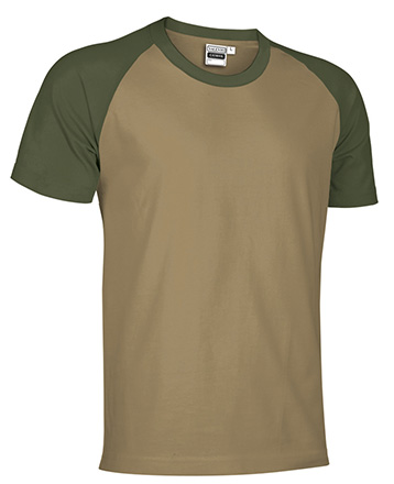 Camiseta de manga corta bicolor Valento CAIMAN-Marrón Kamel-Verde Militar