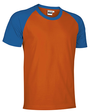 Camiseta de manga corta bicolor Valento CAIMAN-Naranja Fiesta-Azul Royal