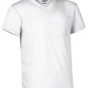 Camiseta de manga corta con bolsillo Valento MOON-Blanco