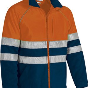 Forro Polar Alta Visibilidad Valento ANETO-Naranja Fluor-Azul Marino Orión