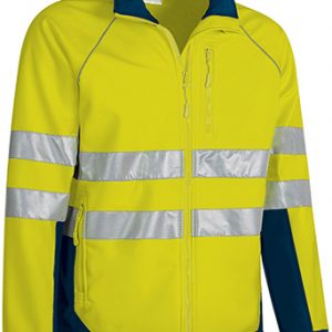 Chaqueta Softshell Alta Visibilidad Valento TACOMA-Amarillo Fluor-Azul Marino Orión
