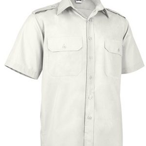 Camisa de manga corta con bolsillos Valento VIGILANT-Blanco Marfil
