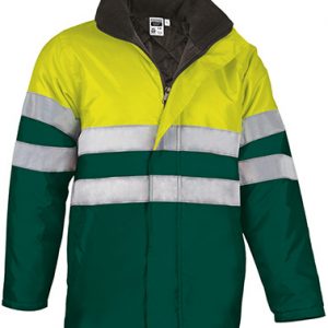 Parka Alta Visibilidad Valento TRAFFIC-Amarillo Fluor-Verde Botella