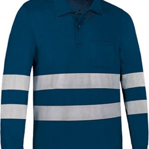 Polo tecnico de manga larga Visibilidad Realzada VALENTO LONGFORD- Azul Marino Orion