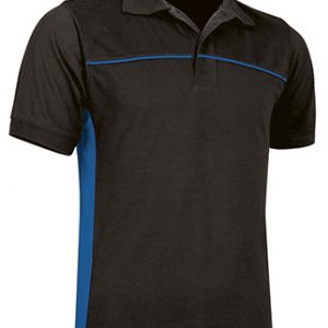 Polo de manga corta bicolor Valento THUNDER-Negro-Azul Royal