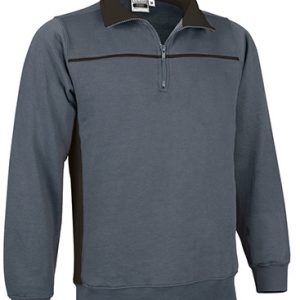 Sudadera bicolor Valento THUNDER-Gris Cemento-Negro
