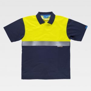 Polo de manga corta cinta reflectante WORKTEAM C3441