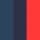 Azul marino-Azul marino oscuro-Rojo fluor