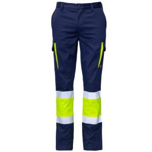 Pantalón SEANA TEXTIL CROSS 14174- Azul Marino-Amarillo Flúor