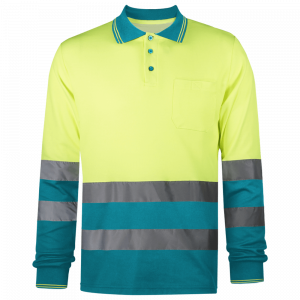 Polo de manga larga Alta Visibilidad WORKO PIQUE COMBINADO AV WR.2.302